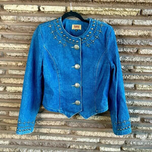 Phoenix USA Frontier Collection Studded Denim Cropped Jacket Size Medium